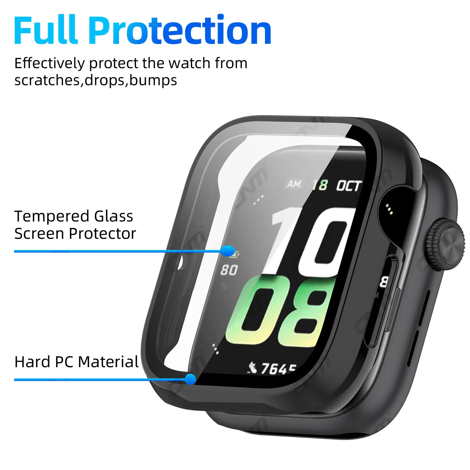 Watch Case for Huawei Honor Watch 5 Tempered Glass Screen Protector All-Around Hard PC Protective Bumper Cover Accessories