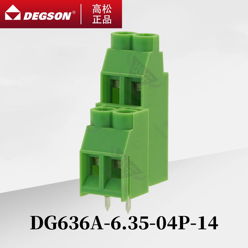 

10Pcs DEGSON DG636A-6.35 Screw PCB terminal blocks Screw Connector Phoenix Contact MKKDS5 KF635A 6.35mm 4PIN 6PIN 630V 32A