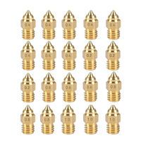 20PCS Mixed Sizes 3D Printer Printing Head Brass Nozzles for Creality Ender 3 S1 Ender 3/Pro/V2/Max/Neo Ender 5 CR6 SE