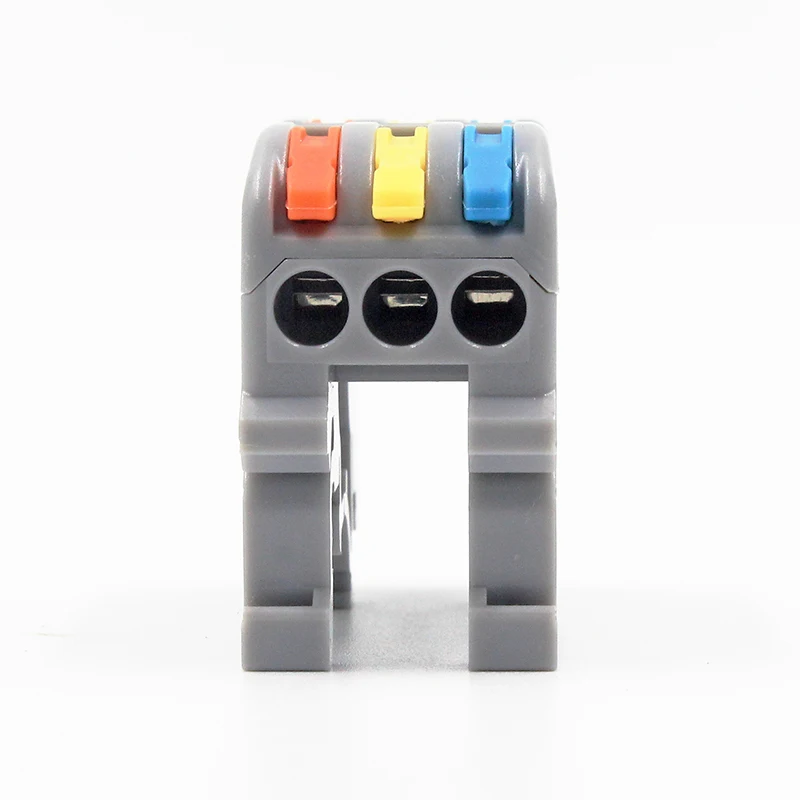 Cable connector, rail type fixed base transparent and grey 32A RF, lighting electrified compact quick terminal 211