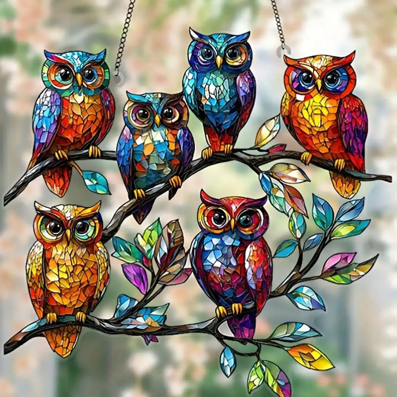 Colorful Owl Outdoor Decoration Pendant Living Room Decoration Bedroom Decoration Ideal Choice Gift for Animal Enthusiasts