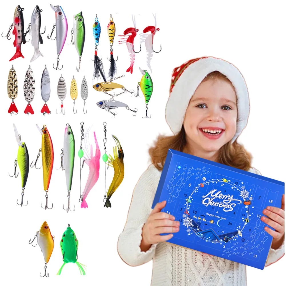 Fishing Lure Advent Calendar 2024 Christmas Advent Calendar Advent Calendar 2024 for Fisher Men Teen Boys Surprise Gift