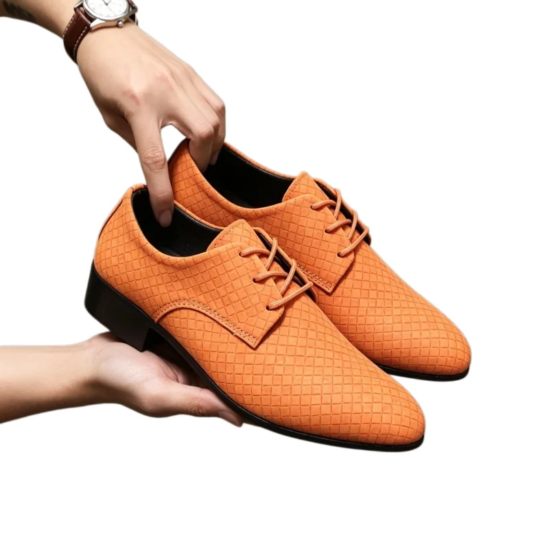 Hot-selling Men's Lace Up Dress Shoes Formal Business Casual Shoes Office PU Leather Oxford Shoes Business Male Derby Footwea