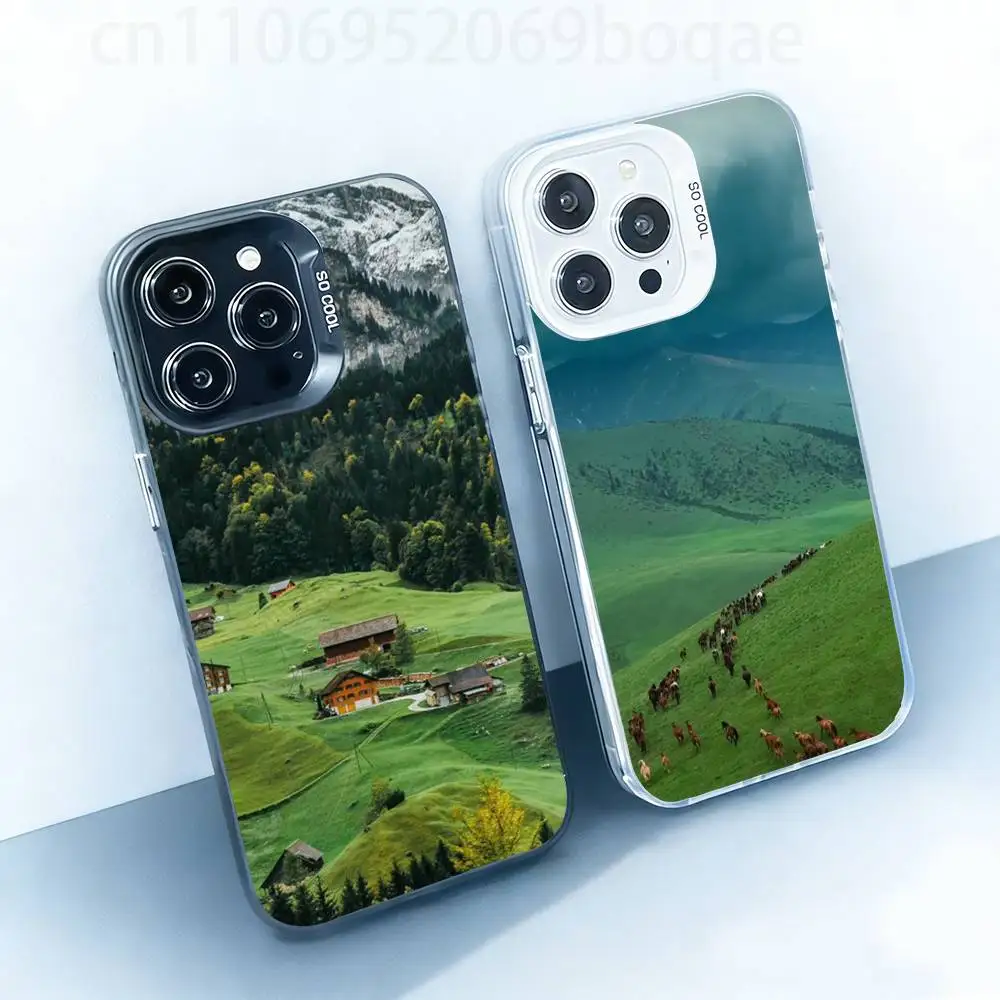 

Alpine Meadow Views White Shockproof Phone Case For iPhone 17,16,15,14,13,12,11,Pro,XS,Max,Plus,Mini,SE