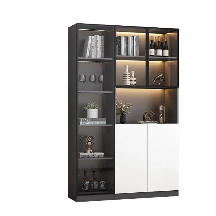 Modern Closet Sideboard Kitchen Cabinets Glass Large Display Filing Storage Buffet Cabinet Shelf Wine Cabinet Bedroom Furniture