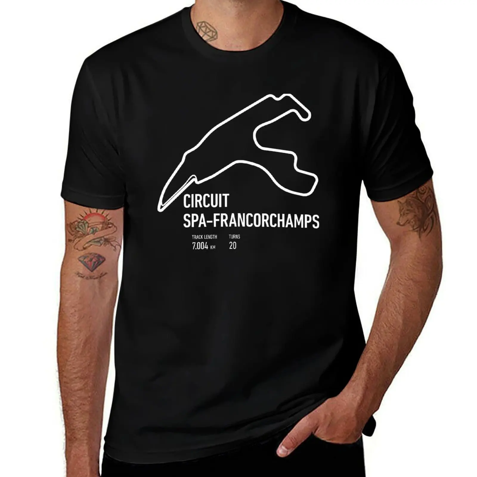 man T-Shirt t cotton luxury tshirt 100% Track Circuit man shirt Spa-Francorchamps cotton t shirts