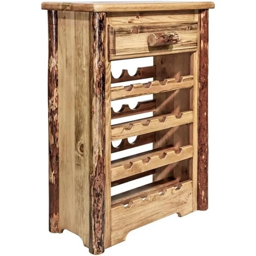 

Wine Storage Cabinet Crafted from Log Furniture