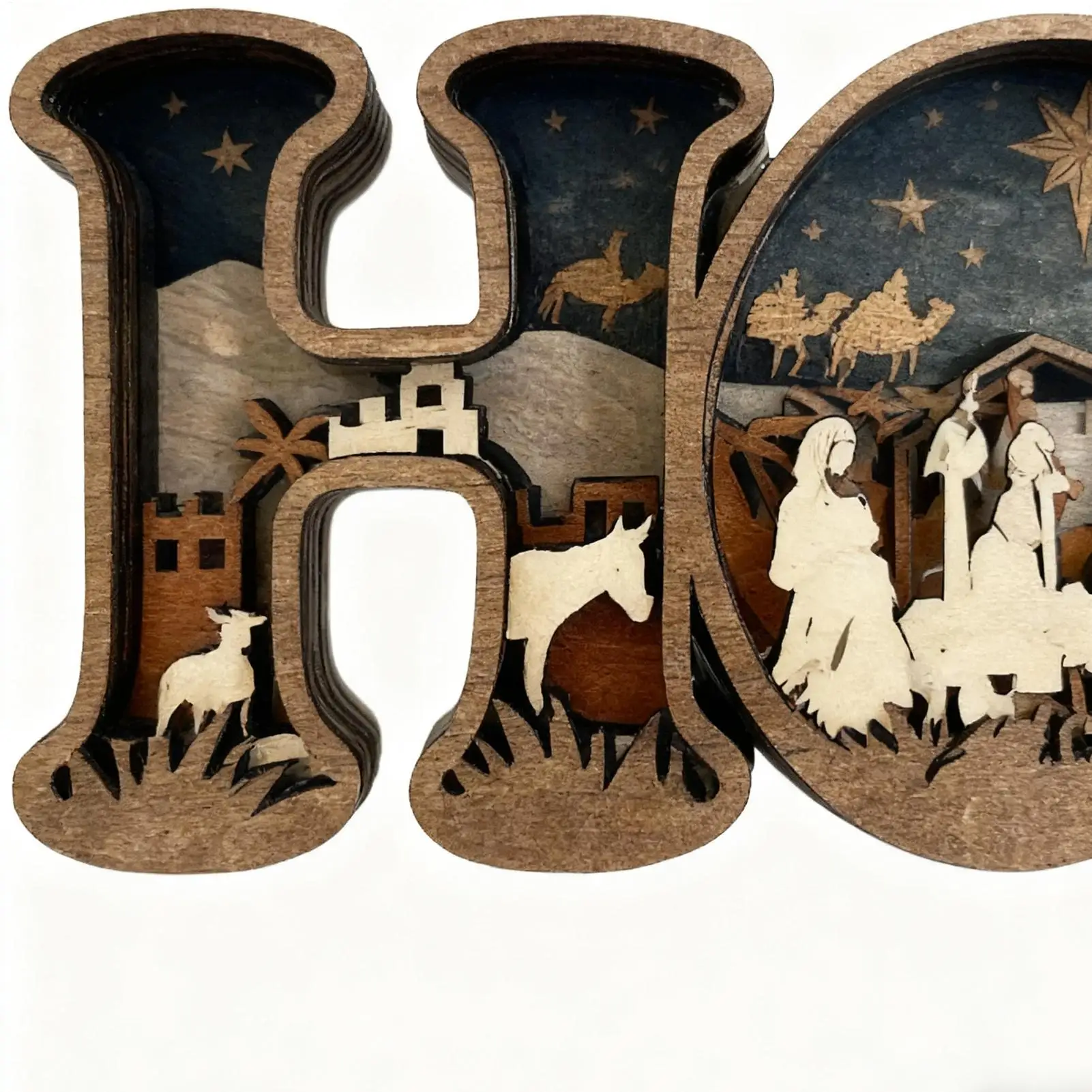 عيد الميلاد المهد مدير مصباح ثلاثية الأبعاد خشبية الأمل رسائل ديكور المنزل عيد الميلاد مدير الحلي ل رفوف الكنيسة الشكر #1