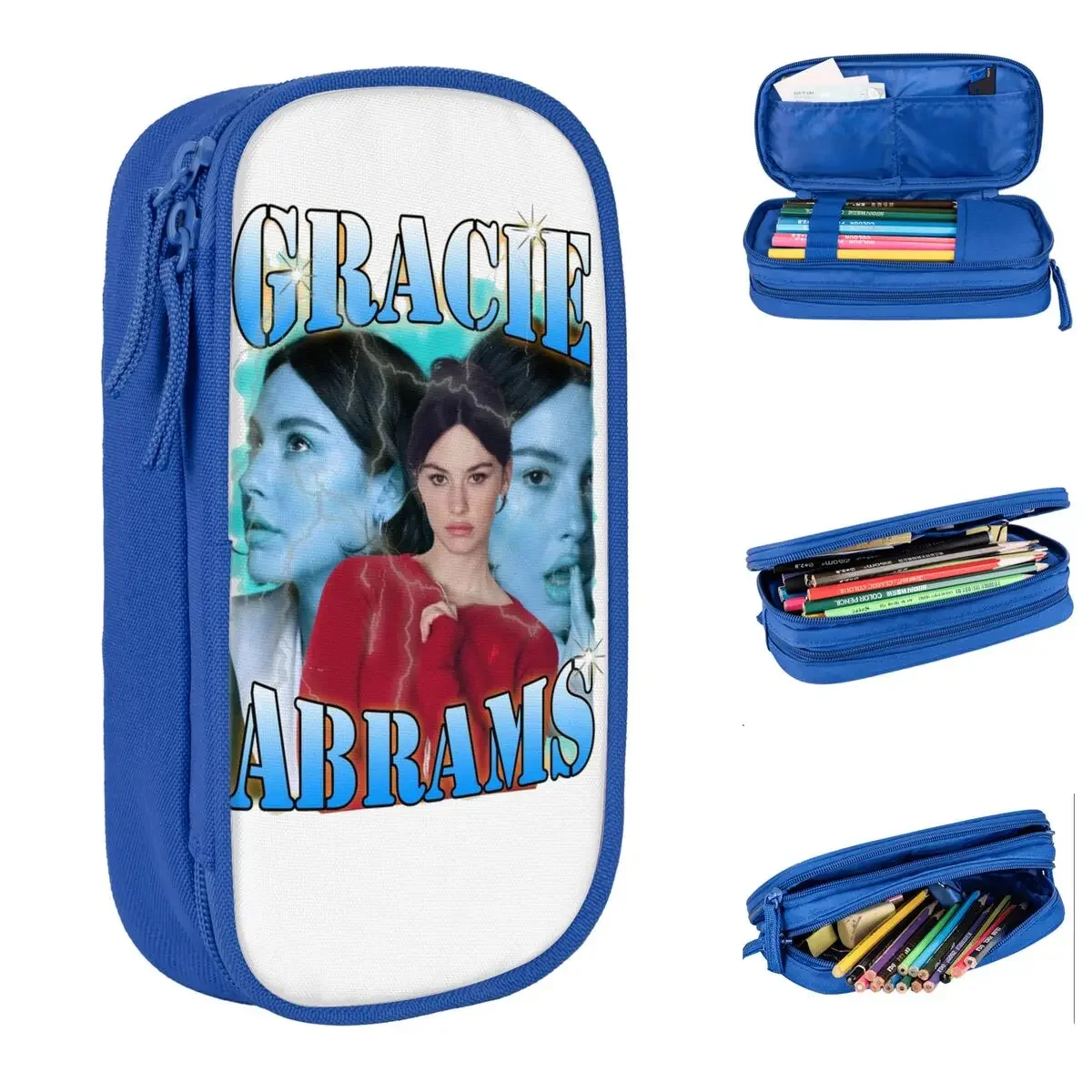 

Music Gracie Abrams Pencil Case Pencil Box Pen Holder for Girls Boys Large Storage Bag School Supplies Zipper Stationery