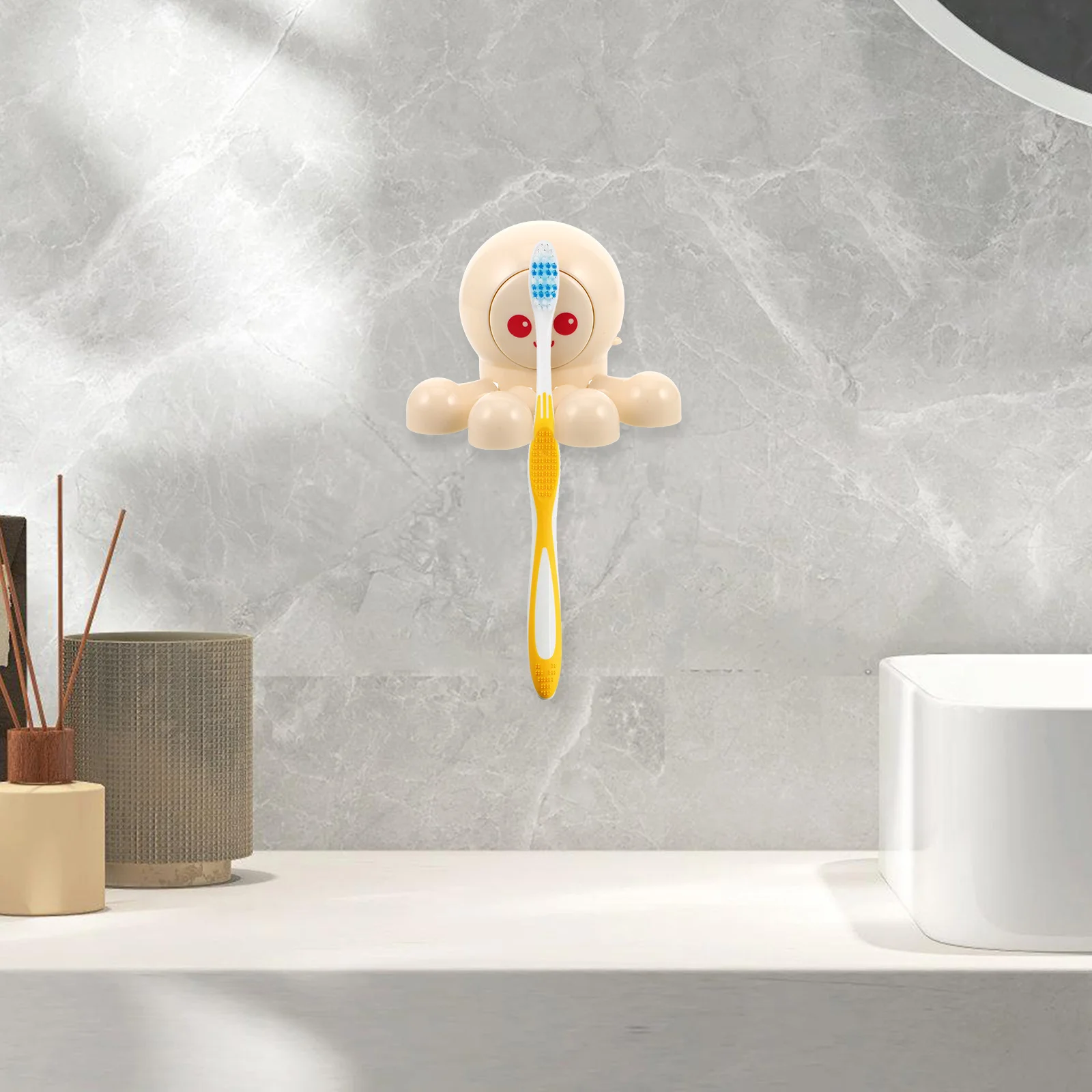 

Toothbrush Holder Bathroom Organizer Wall Mount Suction Cup Storage Rack Travel Dorm Room Toothbrushes Clean