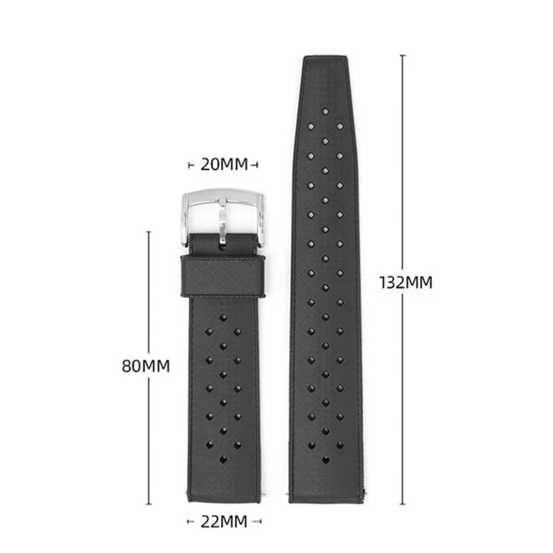 Premium-Grade Watchbands Fast Release Tropical Rubber Watch Straps 18mm 20mm 22mm Breathable Waterproof Wristwatch Band Bracelet