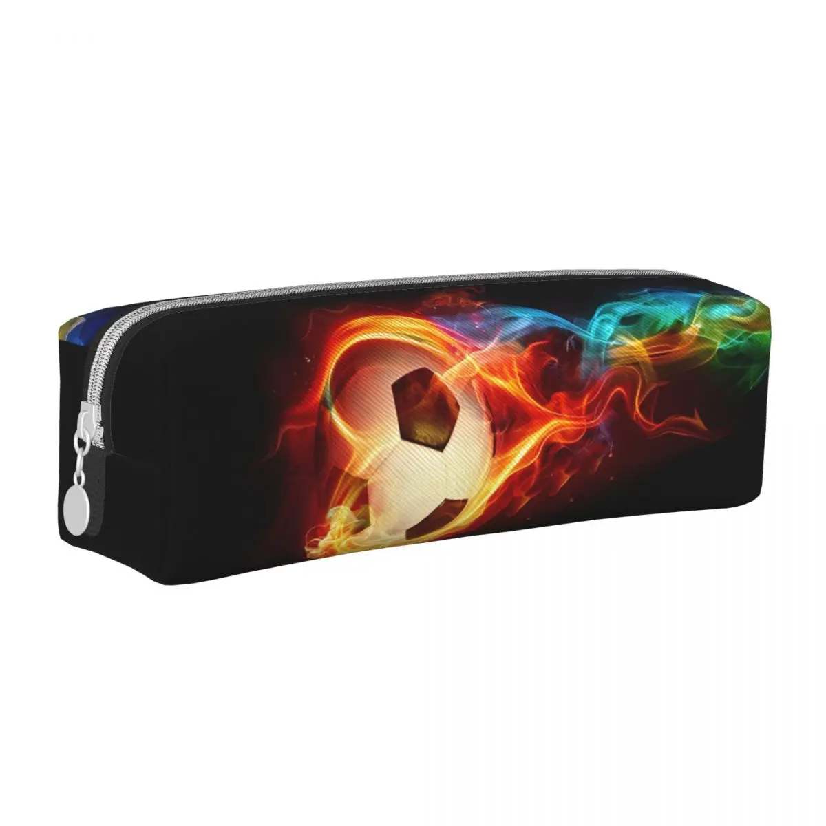 Kawaii Pencil Case Flame Football Soccer Pencil Pouch Sport Back To School Pencil Cases Girls Boys PU Leather School Stationery