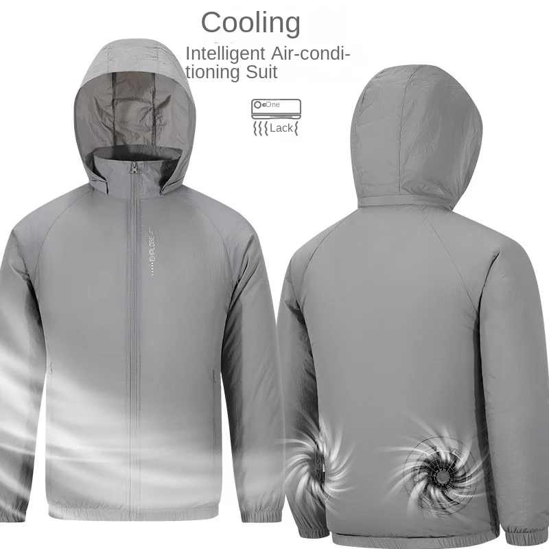 Fan clothing for cooling and heat dissipation, skin clothing, hooded and detachable fishing clothing, sun protection clothing, w