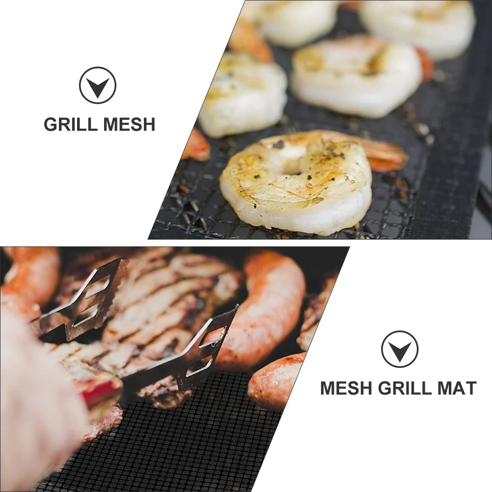 

2Pcs Bbq Grill Mesh Mats Non Stick Cooking Mats for Gas Charcoal Electric Oven Use Outdoor Meat Vegetables Fish Shrimp Pancakes