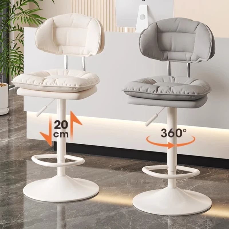 Réglage de la hauteur chaise de Bar moderne maison beige nordique tabouret de bar ergonomique chaise design rembourré taburetes para isla de cocina