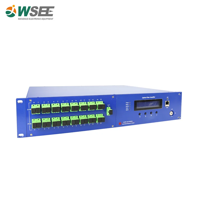 Low price 1550nm 2U 32 ports 15dbm edfa  high power CATV optical amplifier