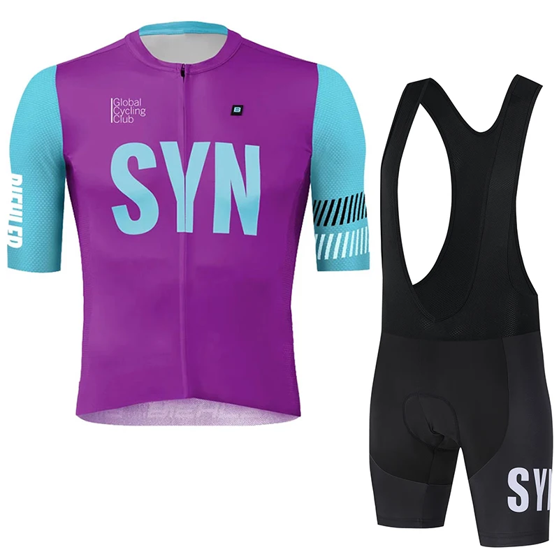 Ensemble de vêtements de cyclisme pour hommes SYN, haut de cyclisme d'été, ensemble de maillot de cyclisme respirant et absorbant l'humidité, pantalon de cyclisme à bretelles