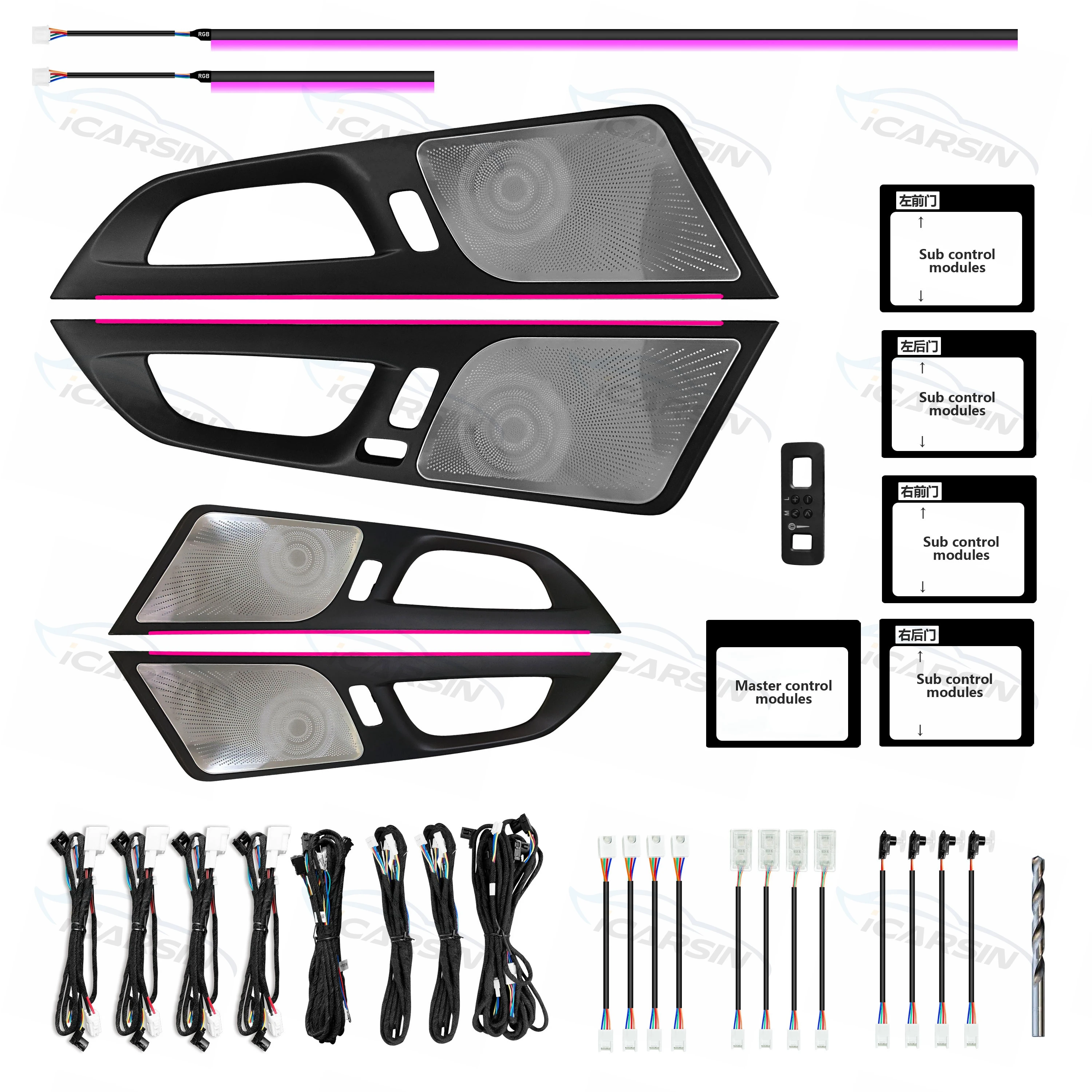 

ICarsin 64 Colors Ambient Lighting Upgrade Kit for Volvo S60 2020+ Car Interior LED Light Accessories Door Decorative Trim