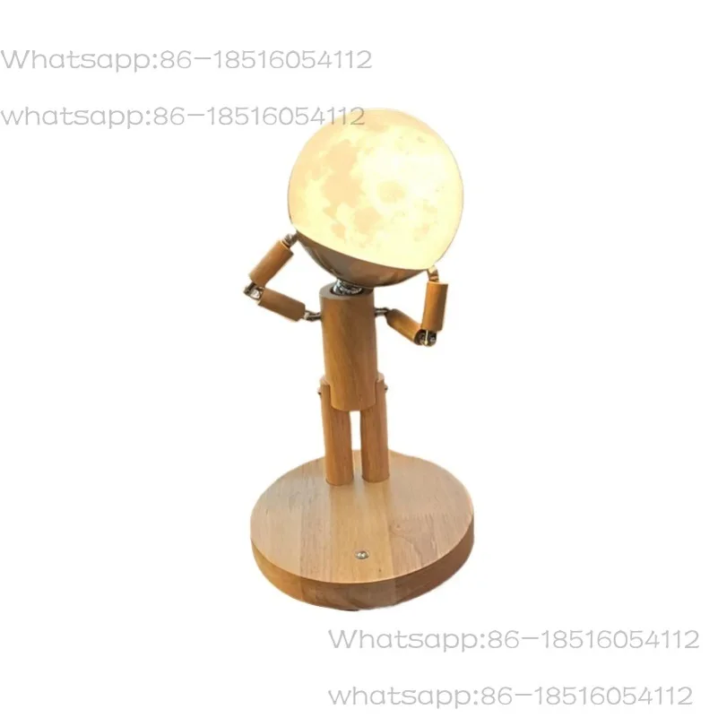 

Станционная лампа, прикроватная тумбочка для гостей в спальне, настольное украшение из массива дерева, зарядка бесступенчатой яркости