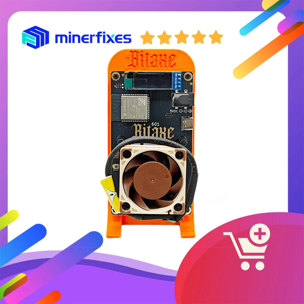 Nouveau Bitcoins Miner Bitaxe Gamma 601 Cryptos Miner 1.2TH/S de Antminer S21 Pro Asic Miner BTC Miners usage domestique 100% silencieux