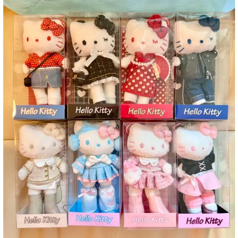 พวงกุญแจตุ๊กตาซานริโอ้ ฮีลโลคิตตี้ ขาเรียวยาว ตุ๊กตาผ้าพลัฌ อนิเมะ คิตตี้ ของตกแต่งกระเป๋า สไตล์สาวฮอต จี้ห้อยกระเป๋าขนฟู