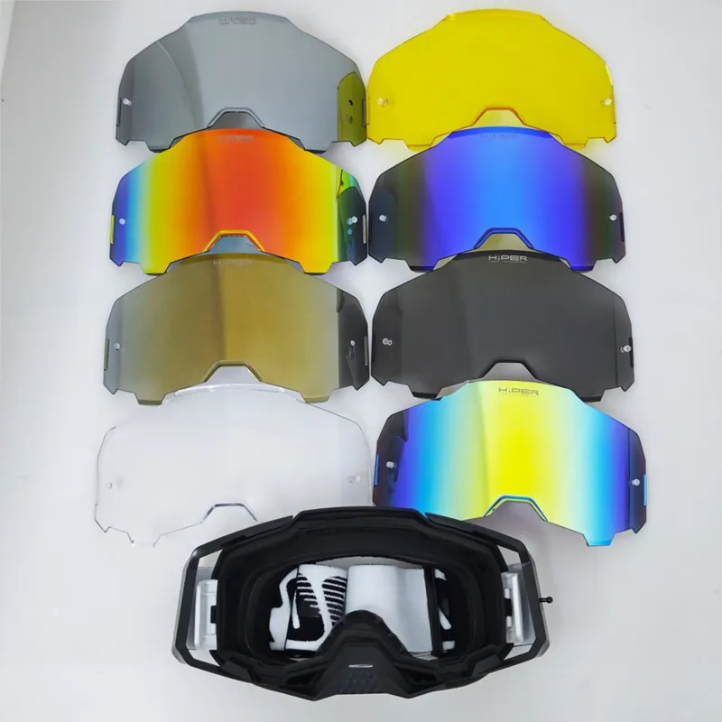 ARM Motocross Dirt Bike Goggle Spare PC Lens, Multi Color Quick Swap Replacement Parts for MTB Riding