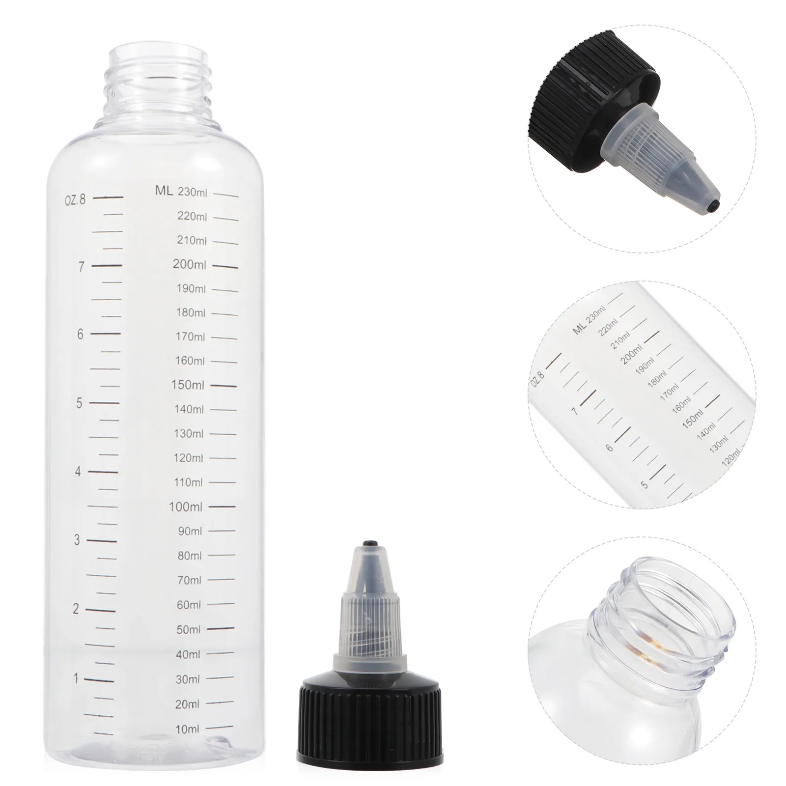 

12Pcs Clear Squeeze Dispensing Bottles Precision Scale Markings Refillable Liquid Containers for Store Household Hair