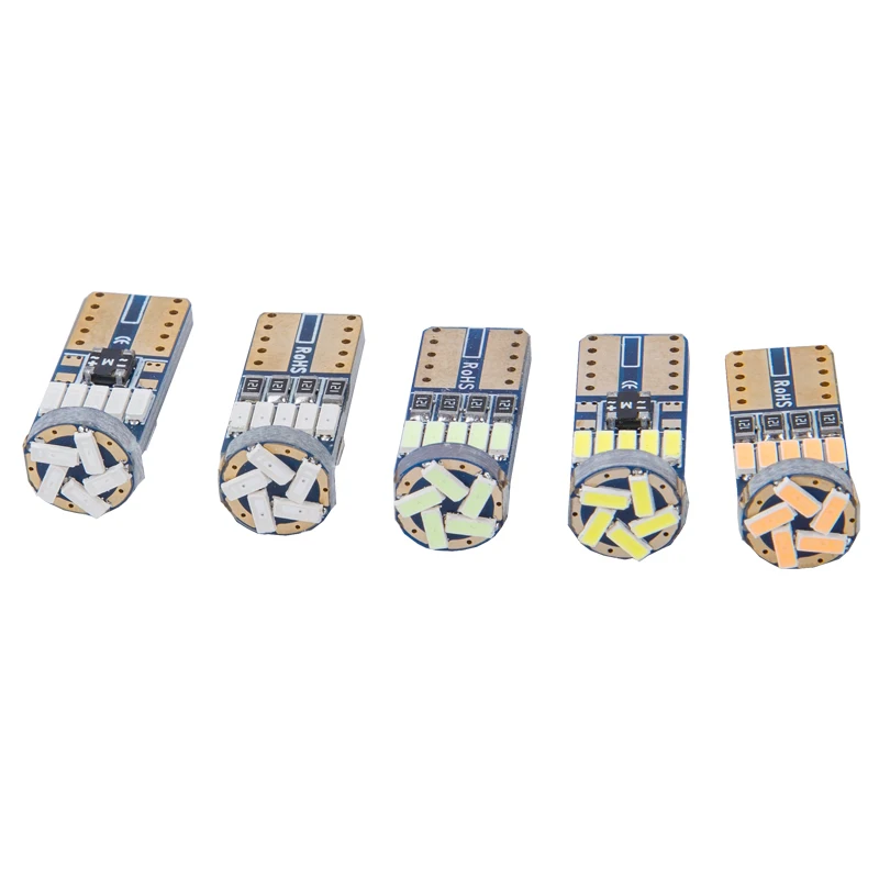 Kevanly 10pcs T10 led w5w canbus T10 15led 3014smd LED No Error 194 168 Interior Instrument reading Light bulb plate lamp DC12V