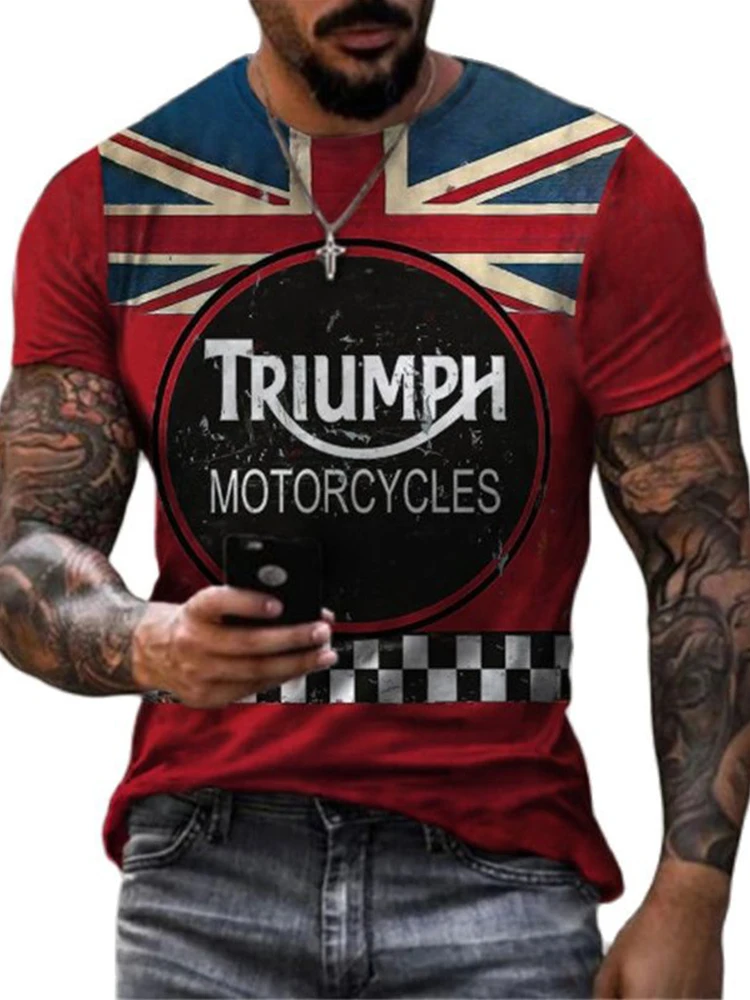 AliExpress Triumph Motorcycle Racing T-shirt for Men Quick Dry  Short Sleeve Comfortable Fan Top Streetwear Biker Casual Sports Jersey