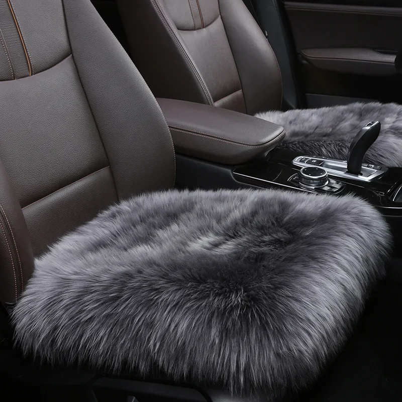 

Winter New Pure Wool Car Cushion Creative Wool Fur Pad for Car Seat Interior Accessories Thickened Long Wool Cushion keep warm