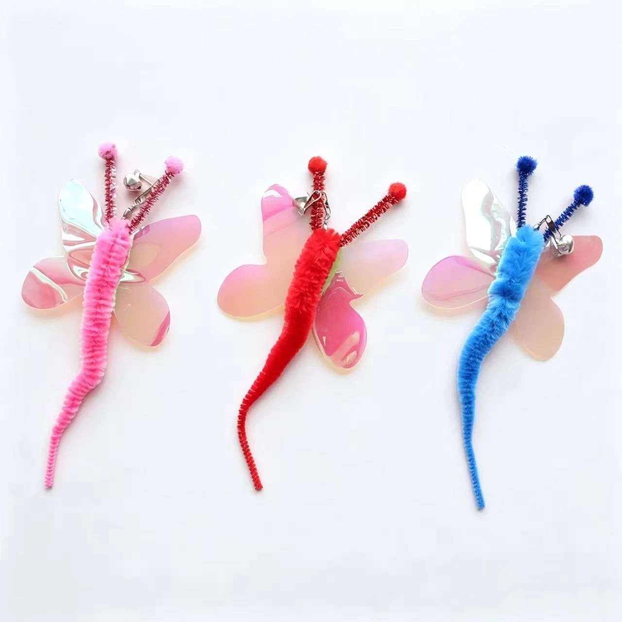 3pcs Cat Toy Simulated Dragonfly butterfly Pet Toys Interactive Kitten Toys