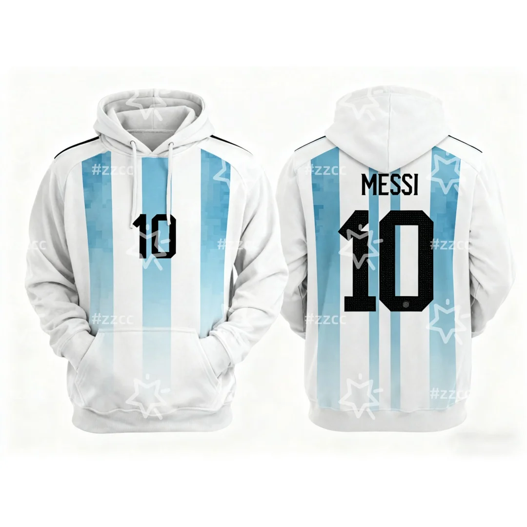 Argentinische Fußball-Sweatshirts Messi Fan Gedenk-Hoodie Herbstmode Y2K Kinder-Hoodies Herren- und Damen-Hoodies