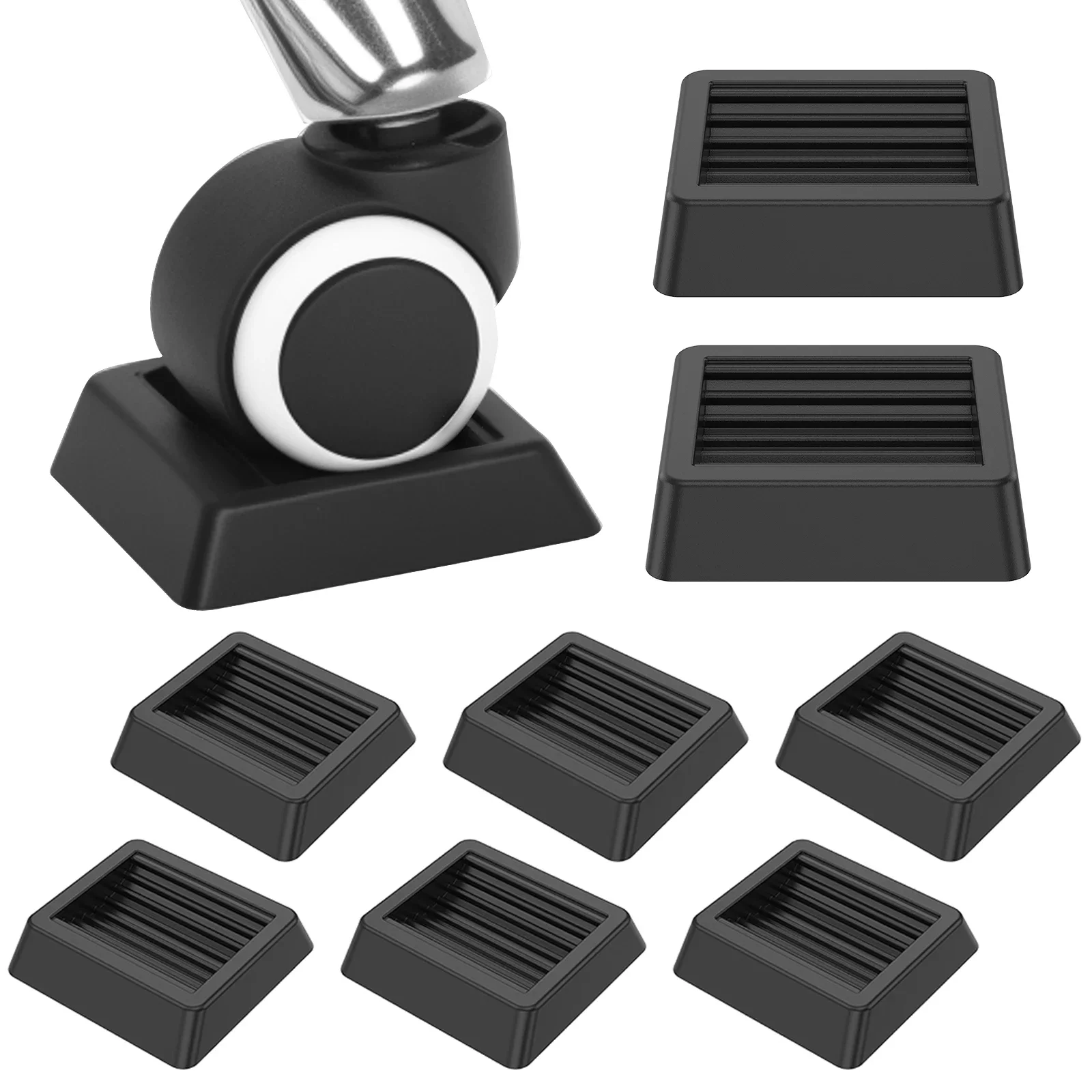 6/12Pcs Office Chair Wheel Stopper Furniture Caster Cups Chair Roller Feet Mat Floor Protectors Anti-Sliding Shockproof Pad