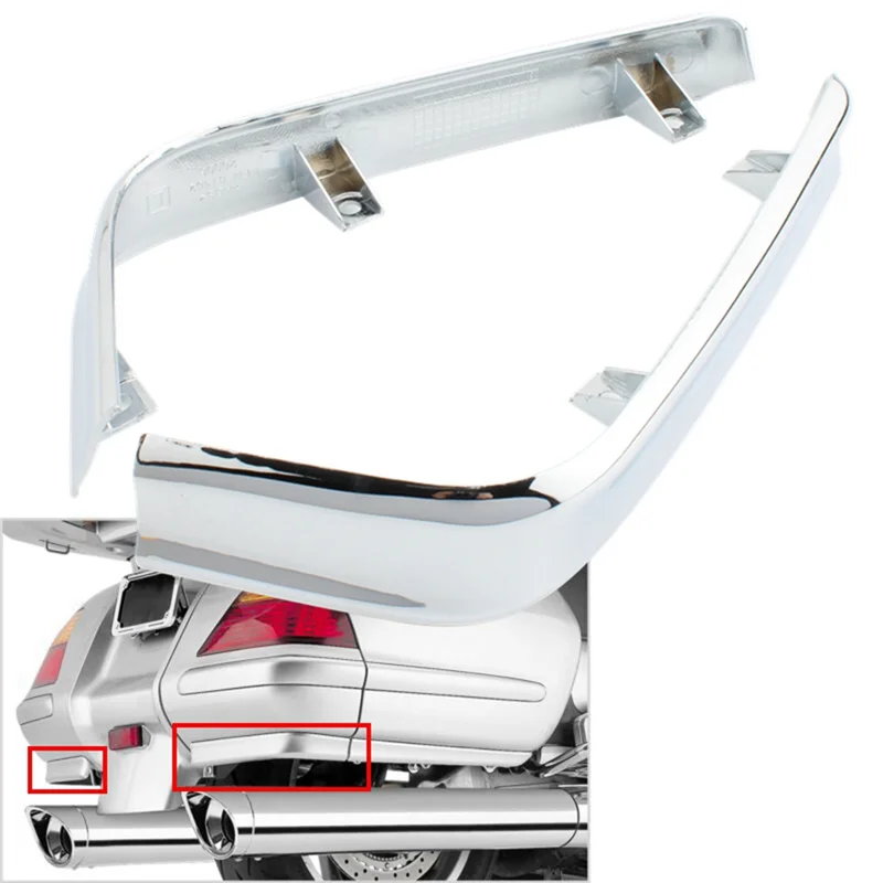Carénages latéraux de sacoche inférieure de coffre de moto hautement recommandés, couverture de garnitures courbées pour Honda Goldwing GL1800 2001 – 2011 chromé