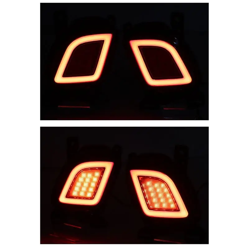 

Excellent-For Toyota Highlander 2015-2018 Rear Bumper Reflector Lights LED Fog Lamp Brake Light Turn Signal