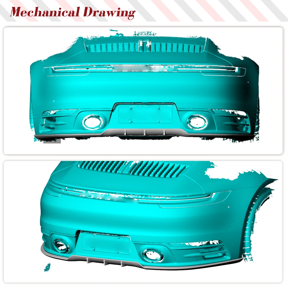 Prepreg Dry Carbon Fiber Car Rear Bumper Lip Bdy Kit For Porsche 911 992 2019-2021 Racing Rear Bumper Diffuser Spoiler Splitters view 3