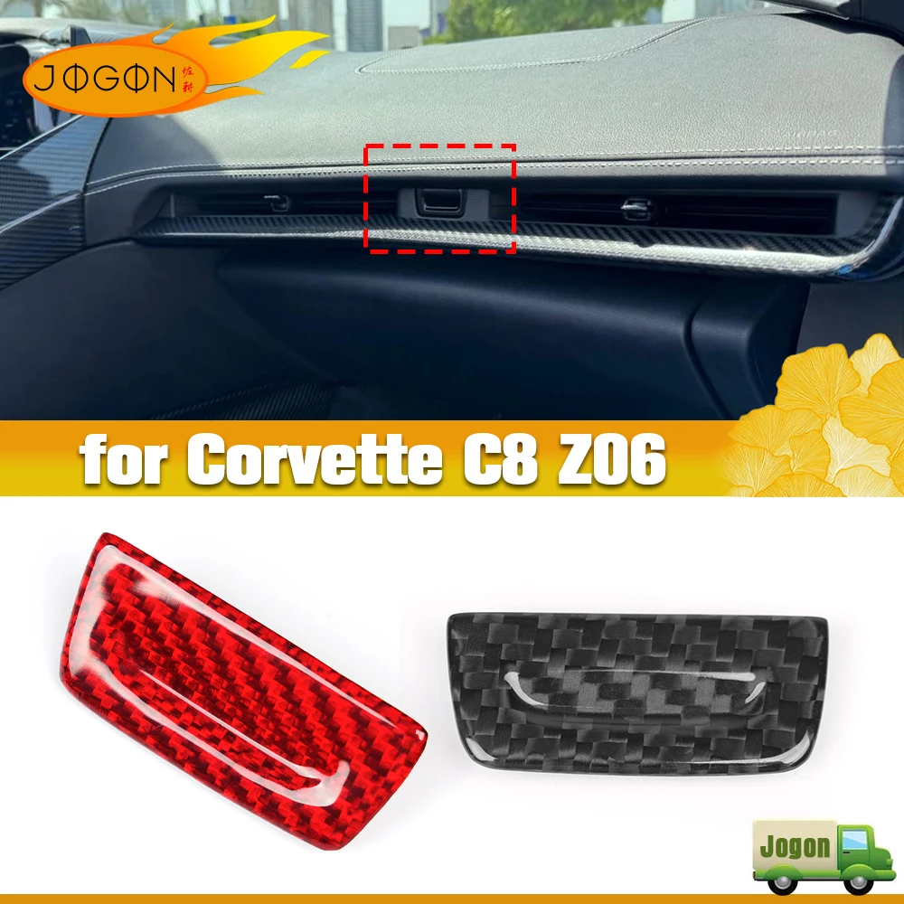 Cubierta de Botón para Guantera de Pasajero, de Fibra de Carbono, para Chevrolet Corvette C8 Stingray Coupé Convertible HTC Z06 Z51 E-Ray 2020+