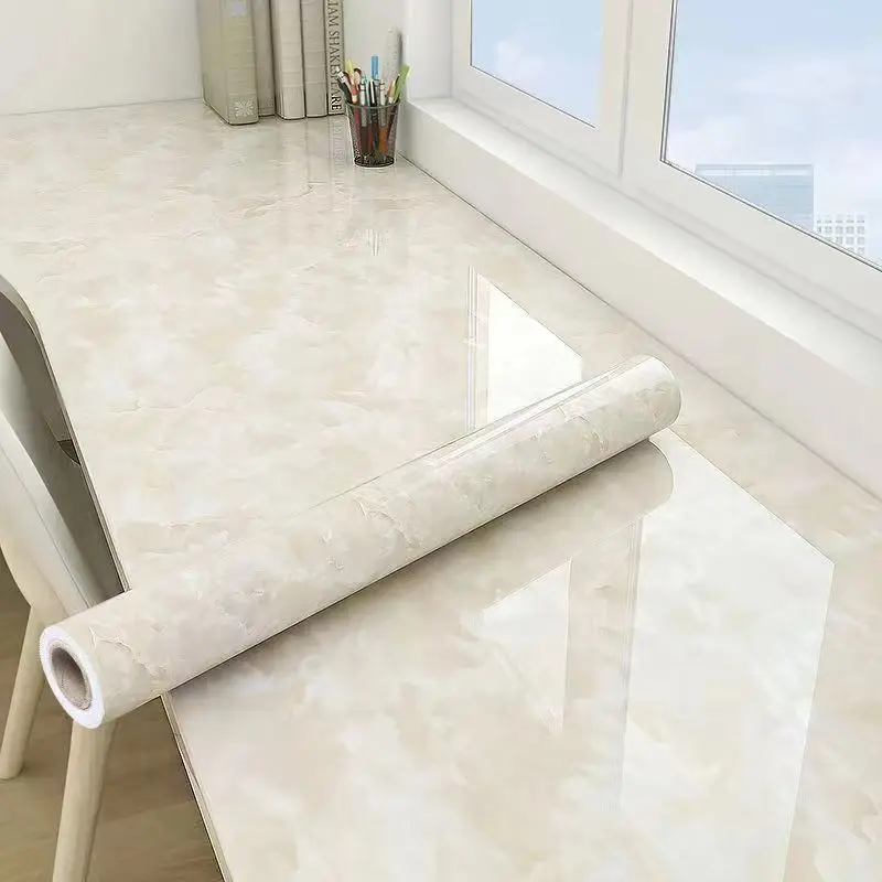 Removable Self‑Stick Marble Contact Paper Vinyl Wall Sticker Waterproof Moisture‑Proof Decor Film for Kitchen Sink Bathroom