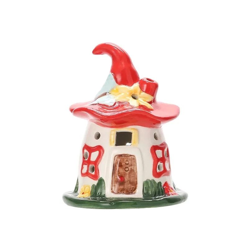 

Ceramic Witch Hat Fairy House Night Light, Battery Powered Cute Desktop Ornament ， Creative Gift for Girls Kids Bedroom