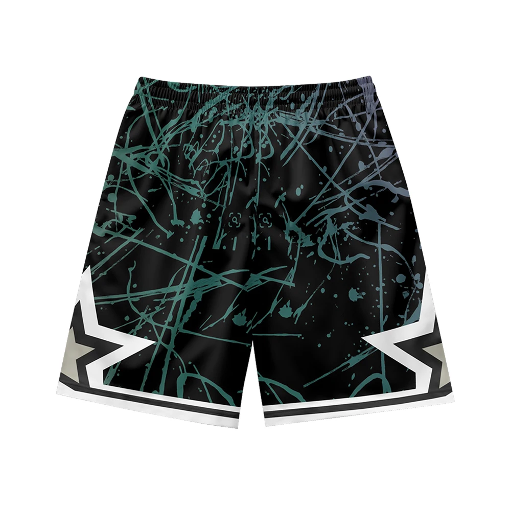 Simple and stylish printed pattern suitable for daily wear, casual trend, summer men's drawstring beach sports shorts