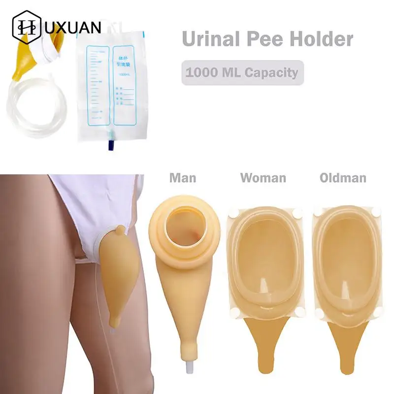 1000ml 3 Types Reusable Male Female Urine Bag Urinal Pee Holder Collector For Urinary Incontinence for Traveling Camping