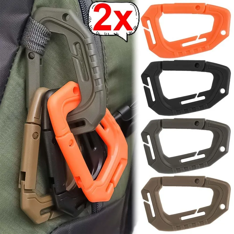 1/2 szt. Typ D plastikowa stal taktyczna Molle szybki haczyk wisząca klamra klip odkryty plecak kempingowy torba narzędzie EDC akcesoria — zdjęcie 3