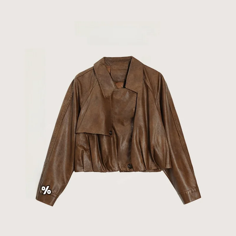 

Женская модная кожаная куртка Neadada: укороченная, с длинными рукавами, приталенного кроя, теплая зимняя, из искусственной кожи, цветная