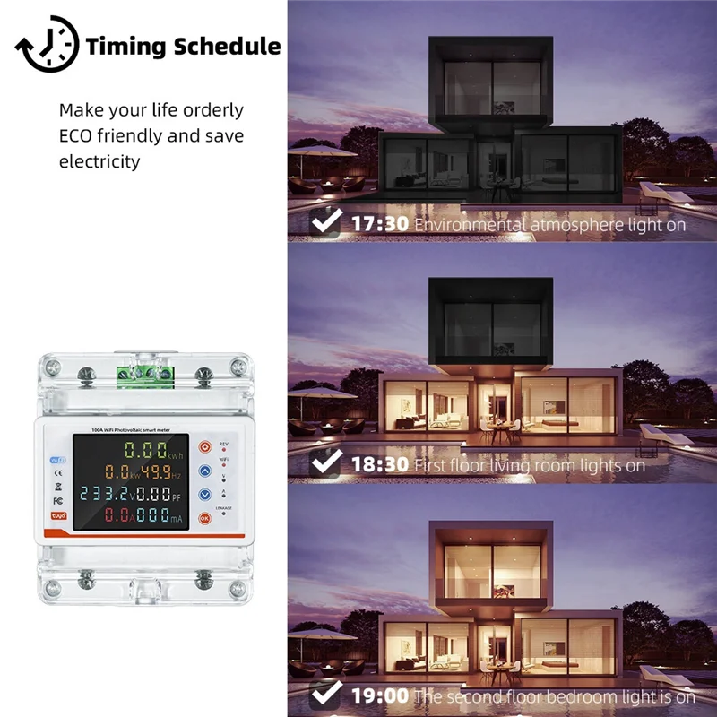 ABKN-Tuya Wifi Single Phase 4P Intelligent Circuit Breaker Wifi Auto-Reclosing Voltage Current Protector Timer Switch