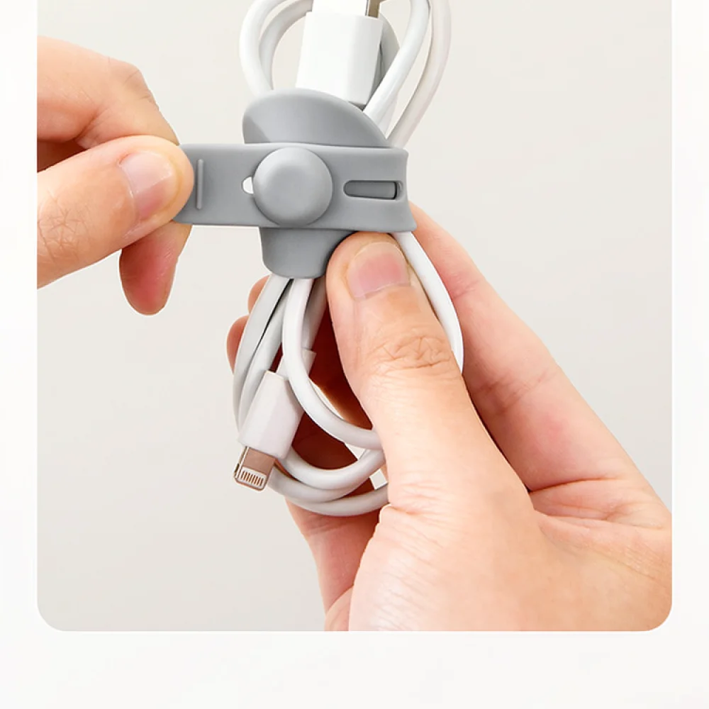 Japanese Silicone Cord Organizer Straps Flexible Management Tool For Office Desktop Charging Cable Wire Storage