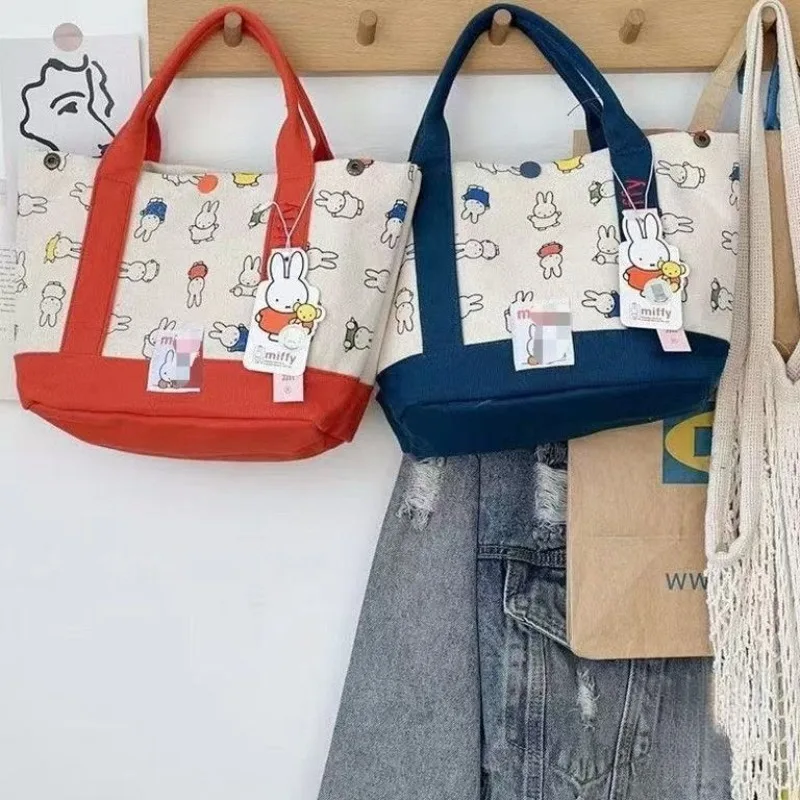 

Hot Cartoon Miffy Series Canvas Bag Cute Creativity Print Handbag Outdoor Travel Portable and Large-capacity Bag