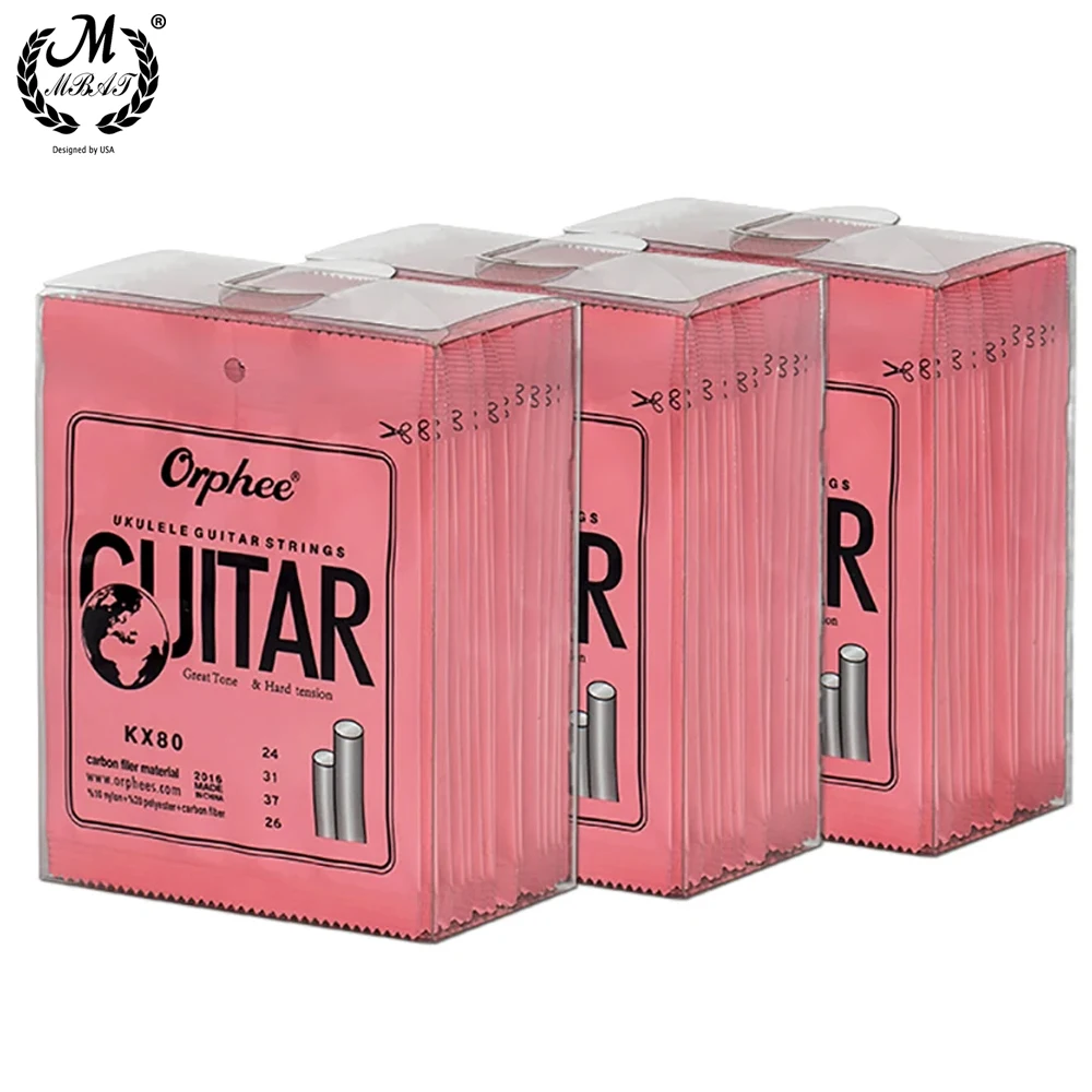 Orphee KX Series Ukulele Strings Hawaii Guitar 4 Strings Professional Clear Nylon White Carbon Fiber String for Ukulele Concert