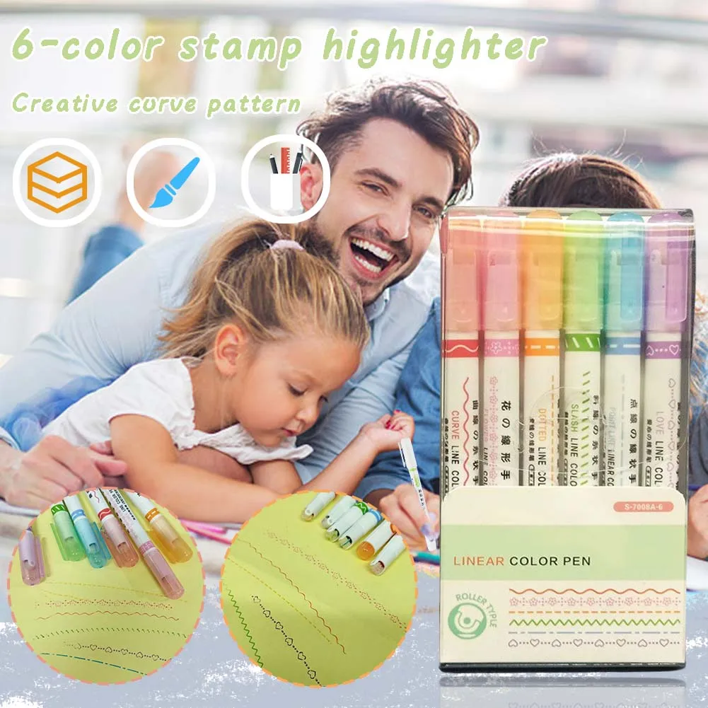 Curve Markeerstift Set Sneldrogende Stempels Pen Voor Verjaardag Nieuwjaar