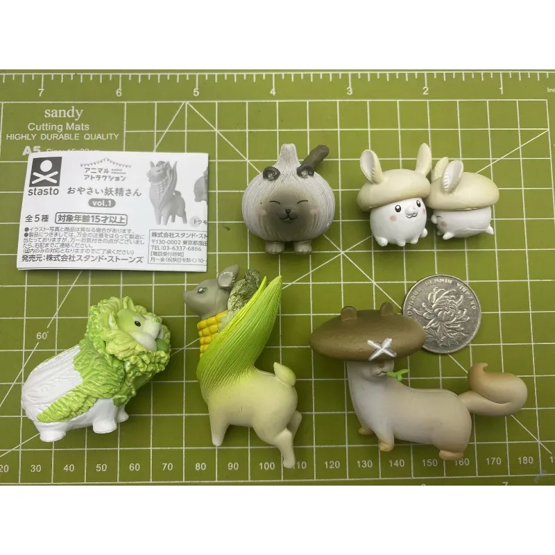 Stasto Original Gashapon Capsule Toy Kawaii Cabbage Dog P1 Vegetable Corn Deer Hamster Figure Cute Gacha Figurine Anime Decor