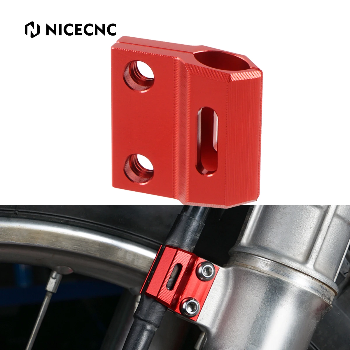 

NICECNC For Honda XR650L 1993-2024 2023 XR250R 1987-1996 XR 650L 250R Motocross Front Brake Hose Line Cable Clamp Aluminum